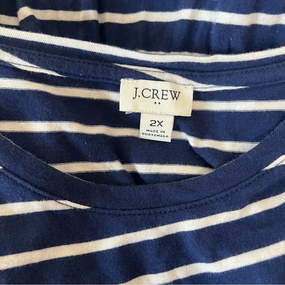 J Crew Factory Sleeveless Stripped Knit Tiered Mini Dress 100% Cotton Size 2X - Picture 8 of 12